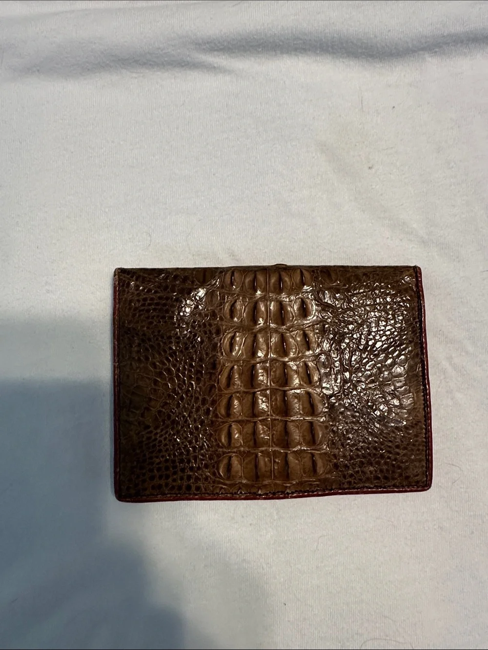 Brown Croc-Embossed Leather Wallet